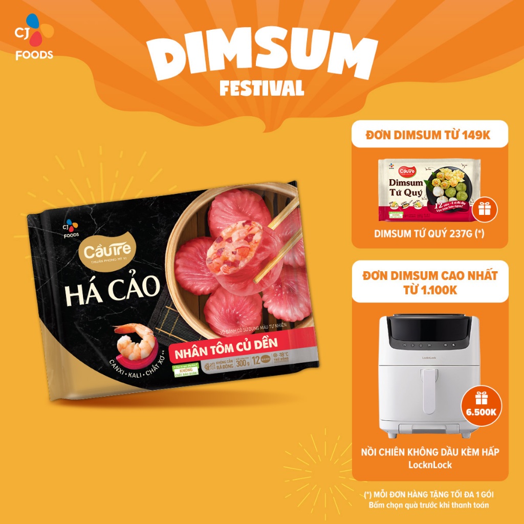 [Tặng Dimsum đơn từ 149k] Bánh Há cảo Cầu Tre nhân Tôm Củ dền 300g