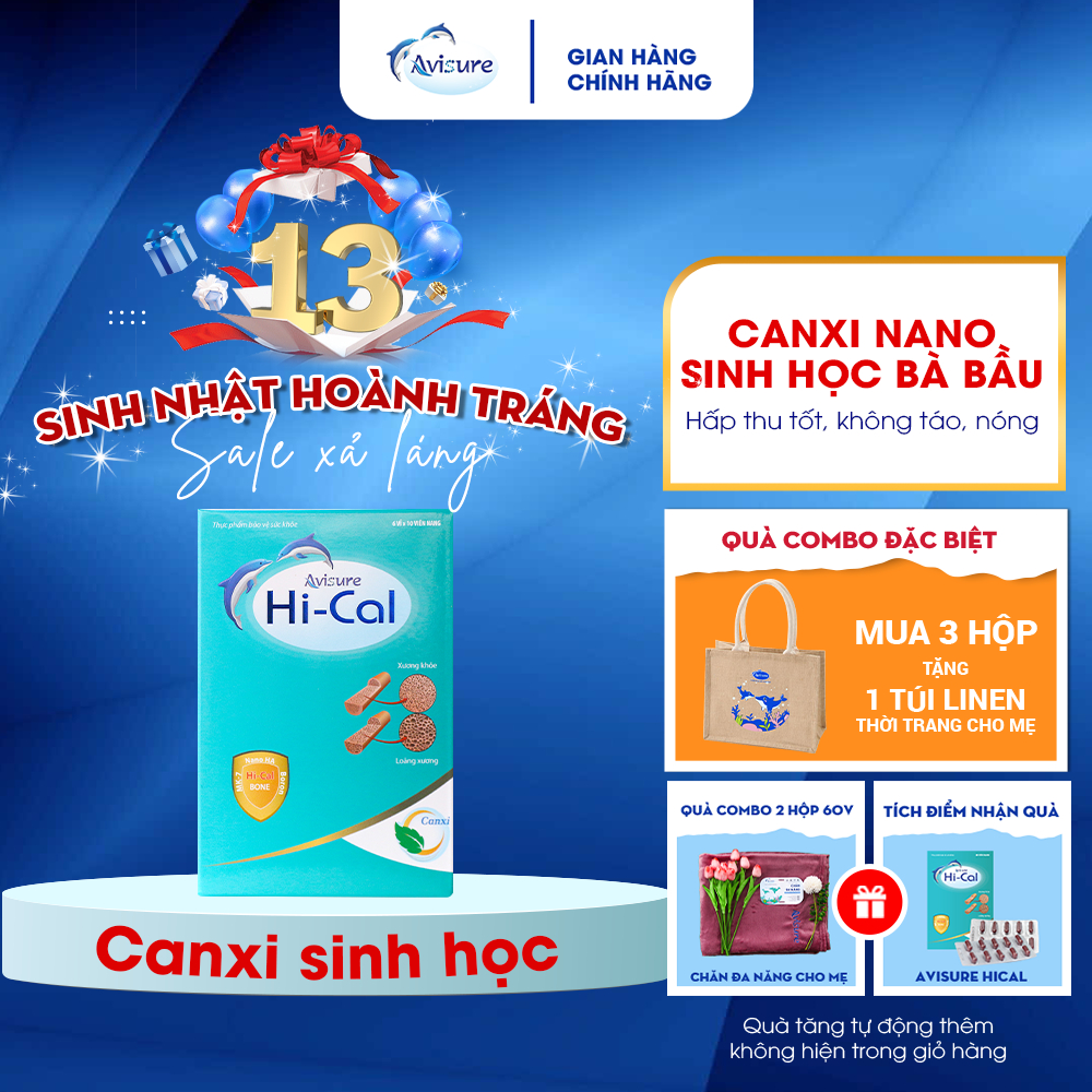 Tích điểm - Avisure Hical canxi nano sinh học cho bà bầu, cho con bú, người cao tuổi