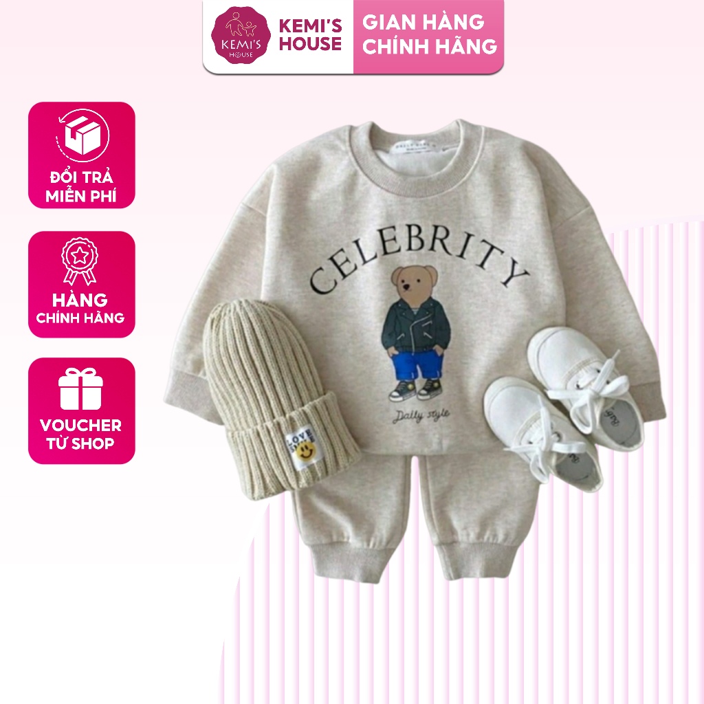 BỘ NỈ SĂN SALE 50% COTTON🌈TRẺ EM🌈SIÊU SANG XỊN🌈CHÍNH HÃNG🌈HÀN QUỐC-GẤU CELEBRITY