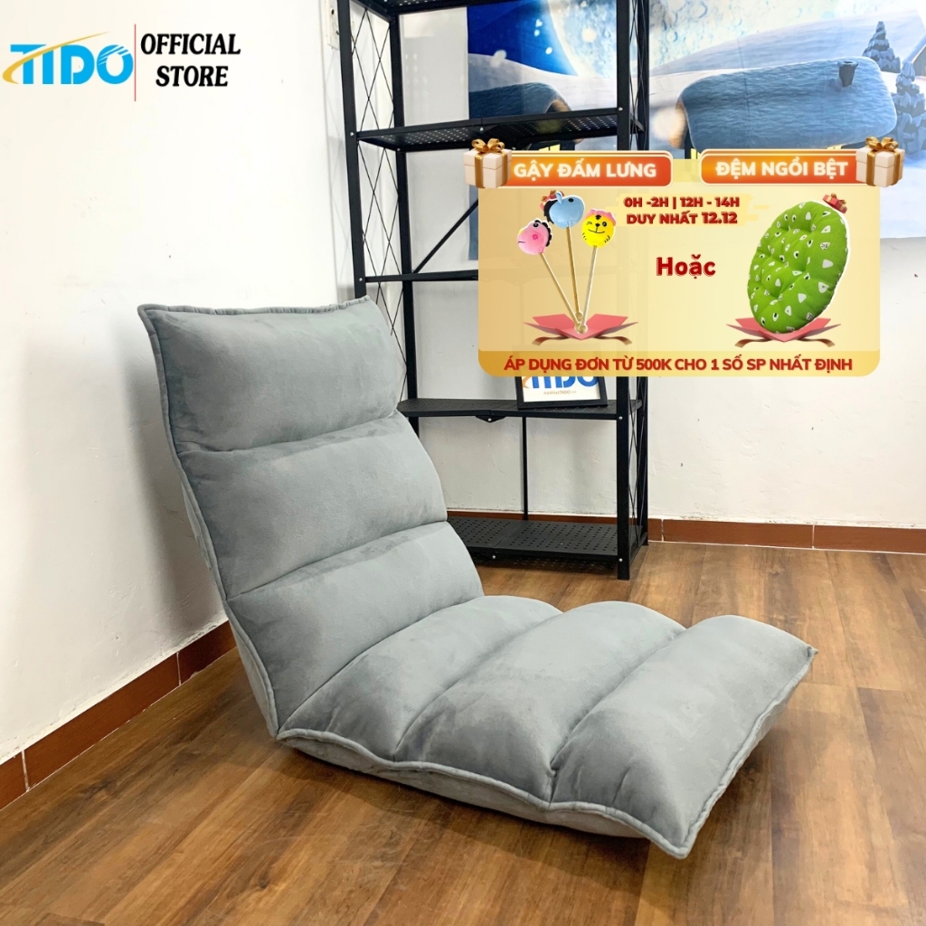 Ghế bệt tựa lưng loại lớn Kotasu TIDO ghế lười Tatami 5 cấp độ điều chỉnh ở 3 vị trí đầu, lưng, chân
