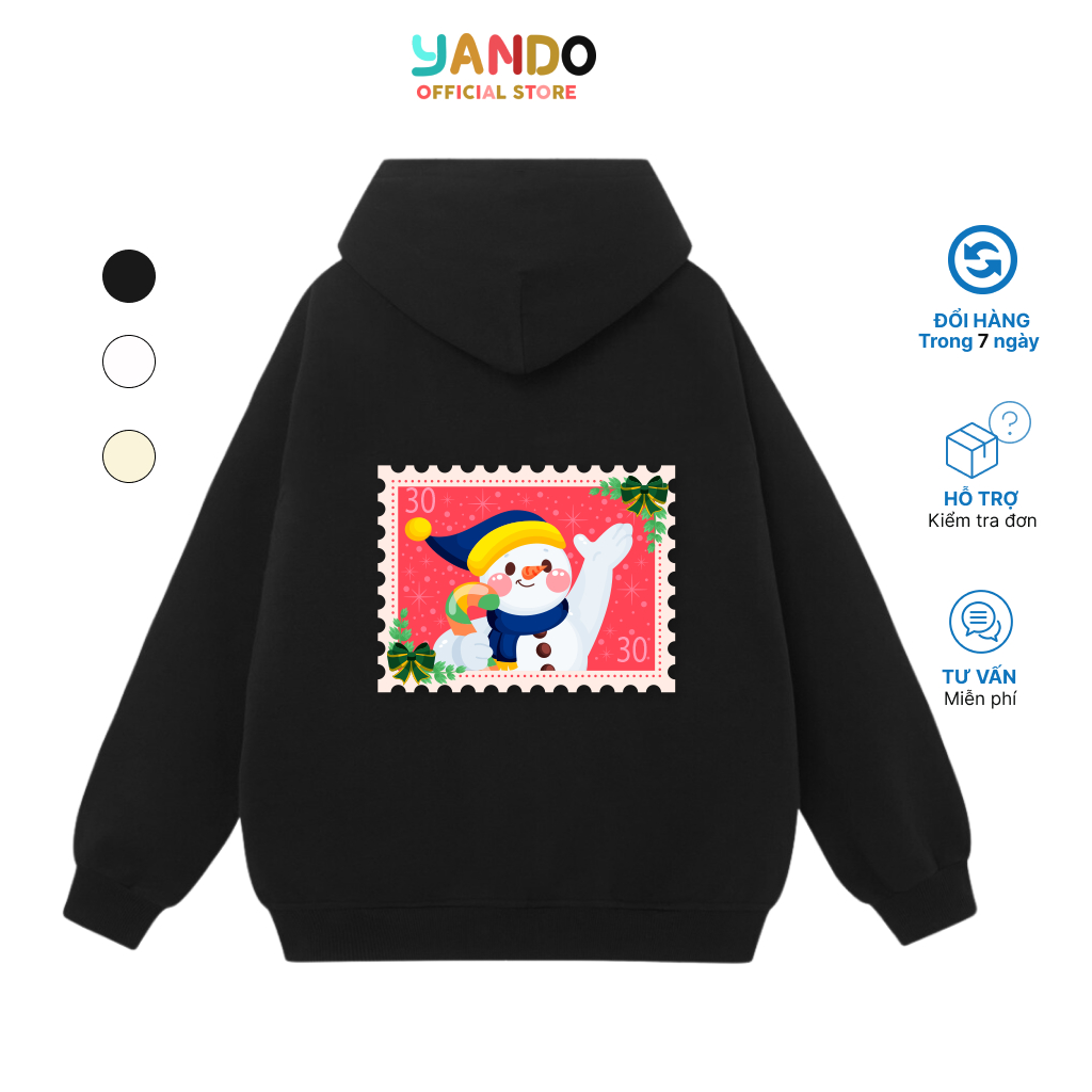 Áo Hoodie Merry Christmas Khung Tranh Form Rộng Unisex YANDO OUTFITS L033 Nỉ Cotton French Terry 350GSM Local Brand