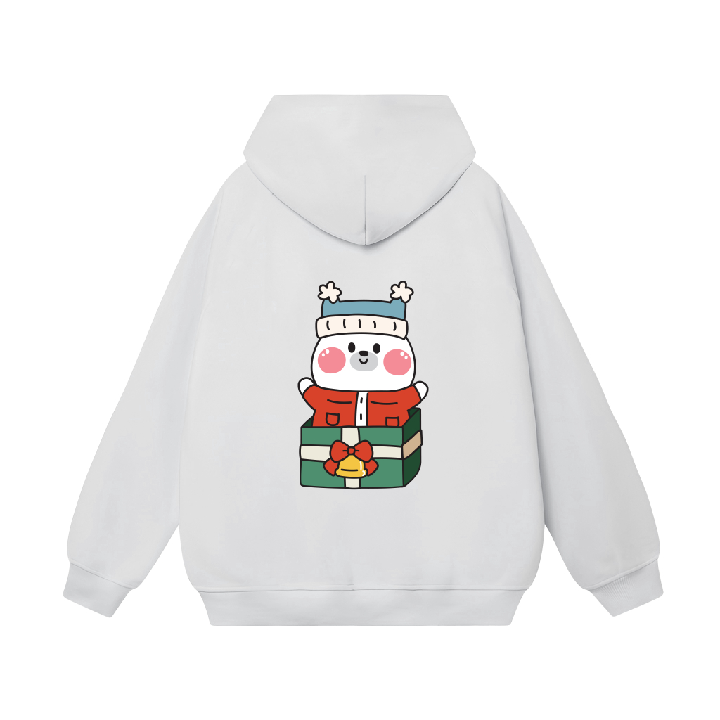 Áo Hoodie Merry Christmas Gấu Má Hồng Form Rộng Unisex YANDO OUTFITS L032 Nỉ Cotton French Terry 350GSM Local Brand