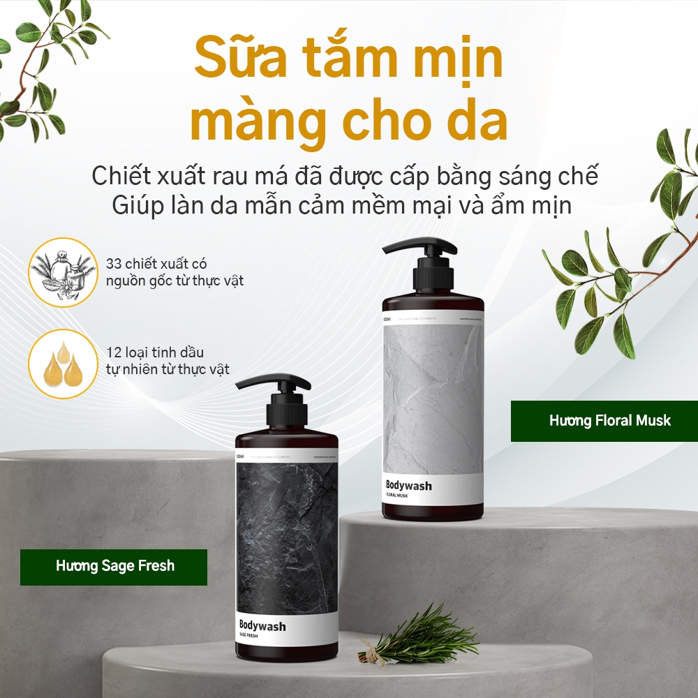 Sữa tắm dưỡng ẩm hương nước hoa thơm lâu dành cho da nhạy cảm Ilsang Factory Body Wash 1000ml