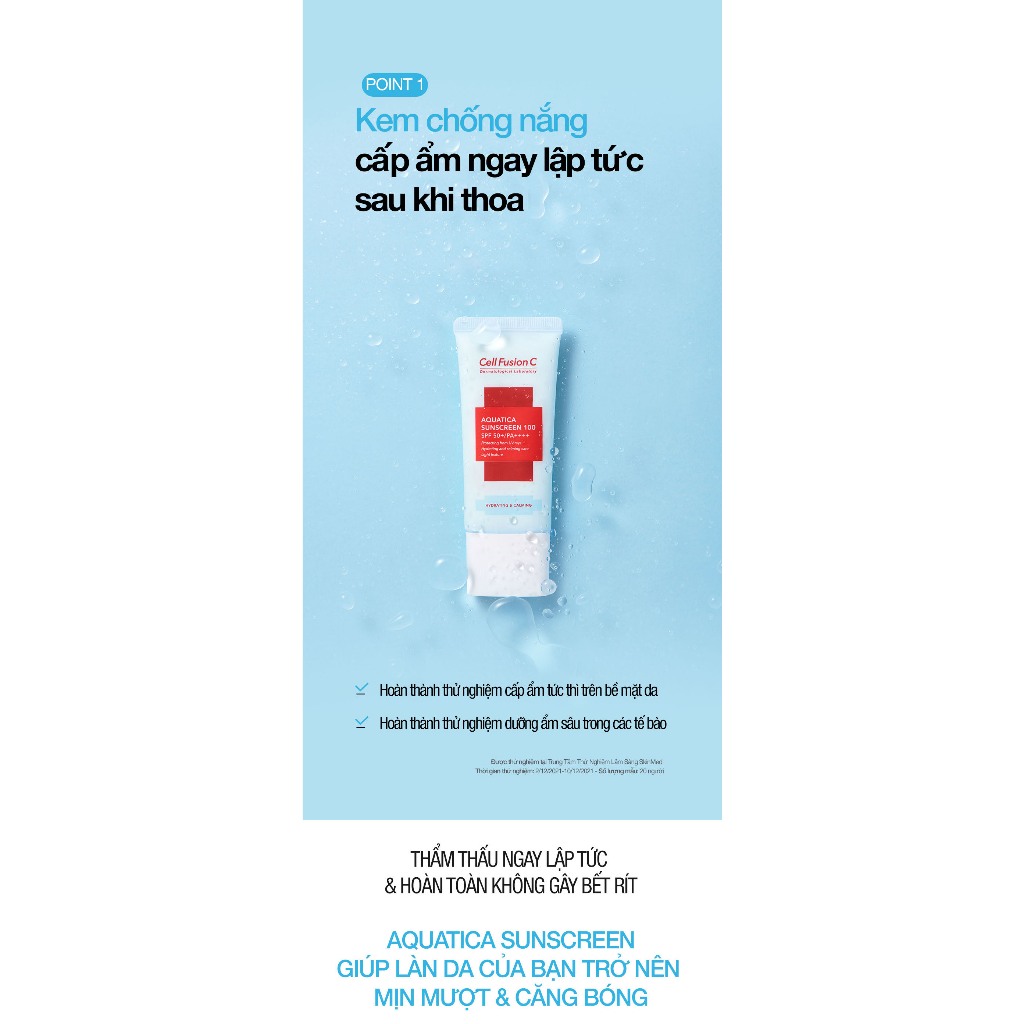 [50ML - LỖI VỎ HỘP] [HSD: 25/10/2024] Kem Chống Nắng Cấp Ẩm & Dịu Da Cell Fusion C Aquatica Sunscreen 100 SPF 50+/PA++++