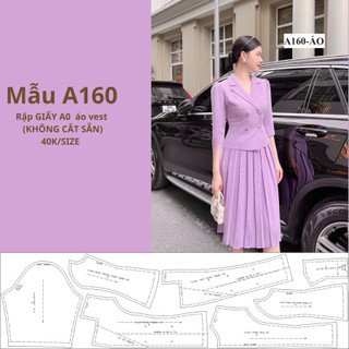 Rập giấy a0 áo kí giả cổ vest mã a160