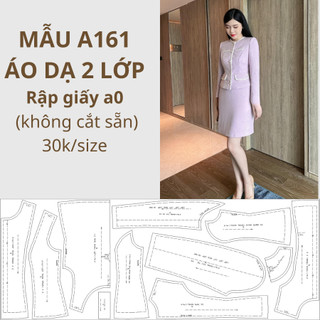 Rập giấy a0 áo dạ dáng ôm 2 lớp mã a161