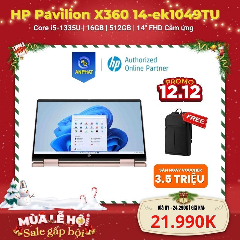 Laptop HP Pavilion X360 14-ek1049TU (Core i5-1335U & 14 inch FHD Cảm ứng)