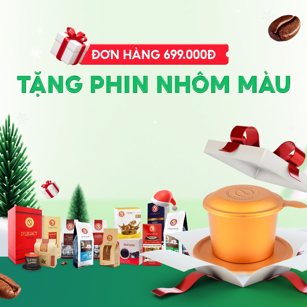Cà phê hạt nguyên chất Culi rang mộc - Copen Coffee - Hương vị đắng đậm, thơm nồng, hậu vị sâu - Gói 1KG