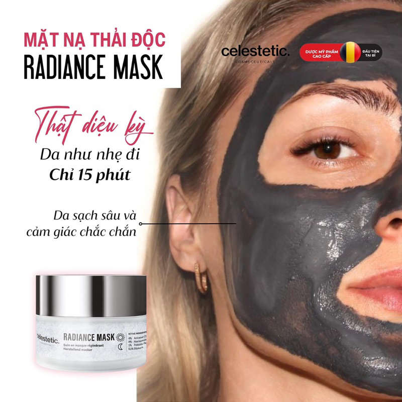 Mặt Nạ Làm Trắng Thải Độc Trẻ Hoá Làn Da Radiance Mask Celestetic có sample