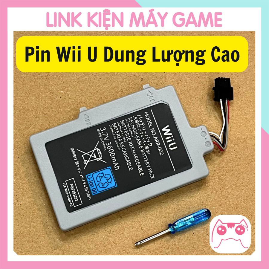 Pin Nintendo Wii U 3600mha Dung Lượng Cao ( Tặng kèm tovit mini)