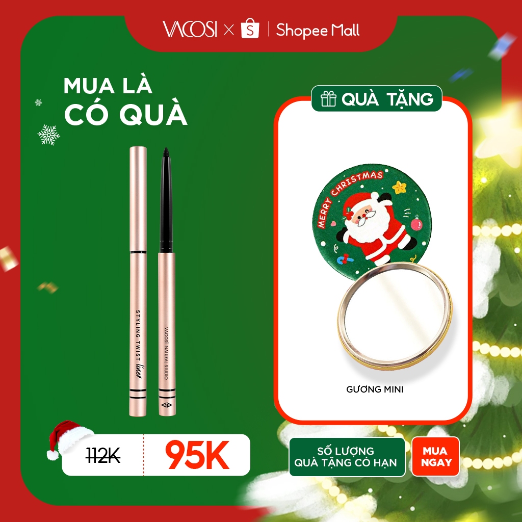 Chì Vặn Kẻ Mắt Dạng Gel Đen Huyền VACOSI - VACOSI STYLING TWIST LINER