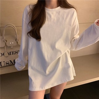 Focus local brand fashion cổ tròn áo dài tay áo thun bigsize áo sơ mi đáy unisex Áo thun 100%cotton