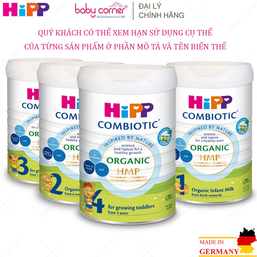 [HSD 2024] Sữa Bột HiPP Organic Combiotic Số 1,2,3,4 Hộp 350g/ 800g Cho Bé