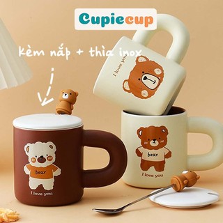  Cốc Ly Sứ Tráng Men Hình Gấu Dễ Thương, Làm Quà Tặng, Decor, Uống Trà, Cafe Siêu Xinh CSU102