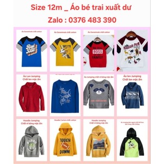 Size 12m _ Áo bé trai xuất dư nhiều mẫu