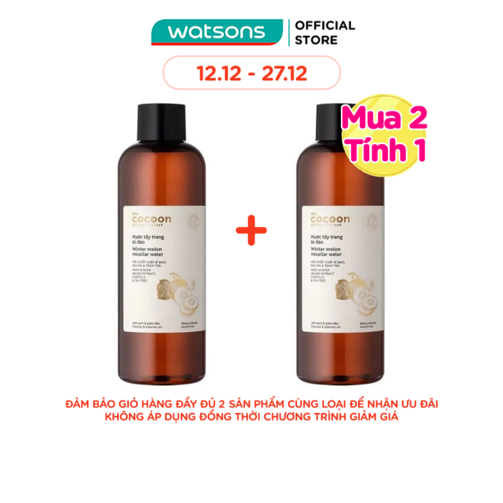 Nước Tẩy Trang Cocoon Winter Melon Bí Đao Làm Sạch Da Và Giảm Dầu 500ml