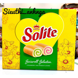 Bánh Bông Lan Kem Bơ Sữa/Cuộn Kem Solite Hộp 324g (Kèm Túi Xách)