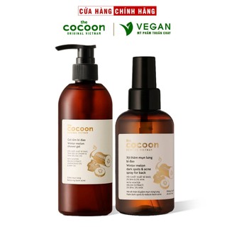 Combo Gel tắm bí đao Cocoon 310ml + Xịt thâm mụn lưng bí đao cocoon 140ml Thuần Chay