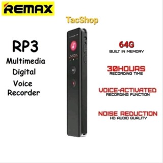 Máy Ghi Âm Remax RP3 Nhỏ Gọn Tích Hợp Bộ Nhớ 64Gb Thời Gian Dùng Lên 30h, Hàng Chính Hãng