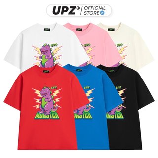 UPZ Áo Thun Oversize Cotton Unisex Form Rộng Tay Ngắn In Hoạ Tiết MONSTER MÀU TRÁI THANH LONG (6 Màu)