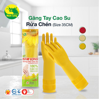 Găng tay dài m 35cm rửa chén, giặt đồ, làm bếp găng tay cao su nam long màu ngẫu nhiên