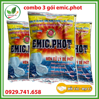 Combo 3 gói men vi sinh Emic phot 200gr. Men xử lý hầm cầu bể phốt tránh hút hầm.