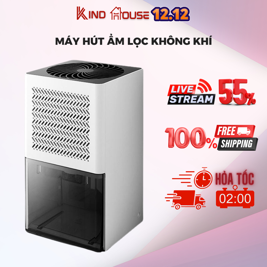 Máy hút ẩm lọc không khí 50m2 Dehumidification, Máy hút ẩm tủ quần áo, phòng ngủ cao cấp công suất lớn
