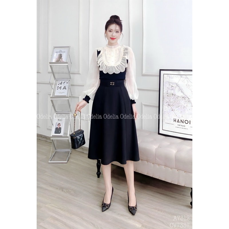 Áo len tăm mix tơ Odelia, dáng áo tiểu thư - A7312