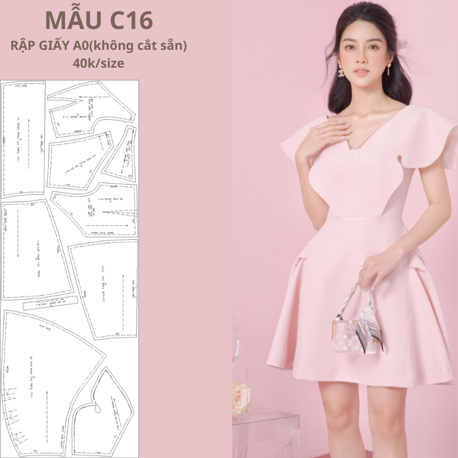 RẬP GIẤY A0 ĐẦM CÁNH BƯỚM MÃ C16