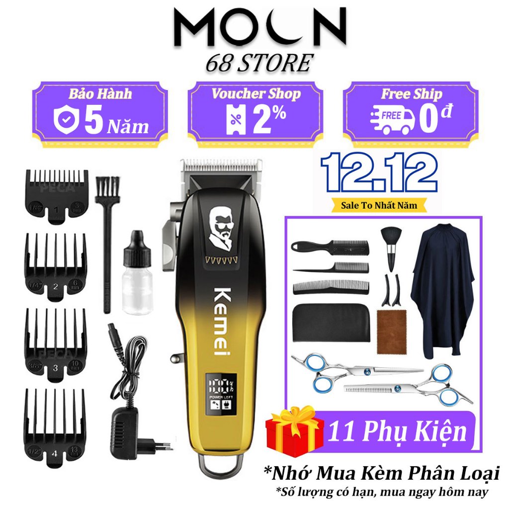 Tông đơ cắt tóc gia đình chuyên nghiệp KEMEI 709A, tăng đơ cắt tóc Chính Hãng