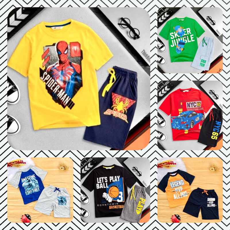 🚗 Bộ côtton xuất dư H&M bé trai từ 20-60kg