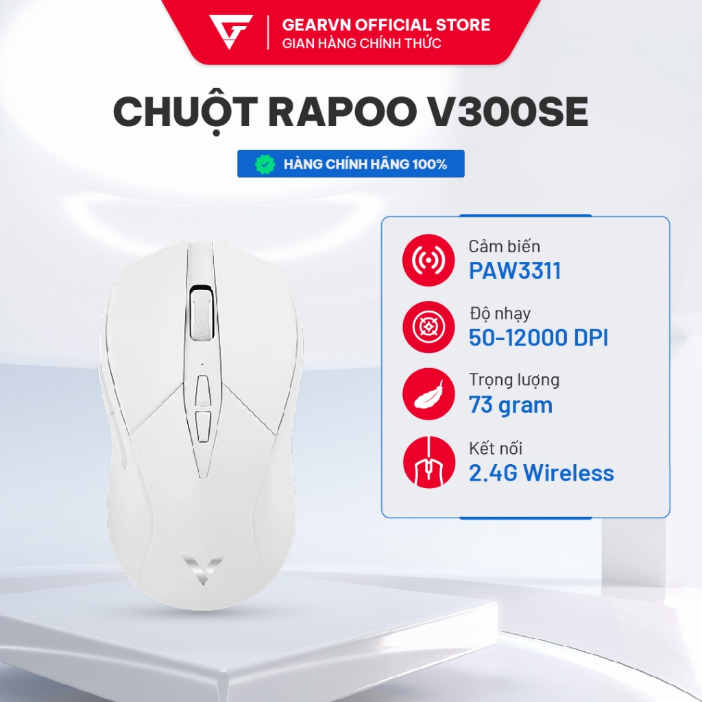 Chuột Rapoo Không dây V300SE Trắng