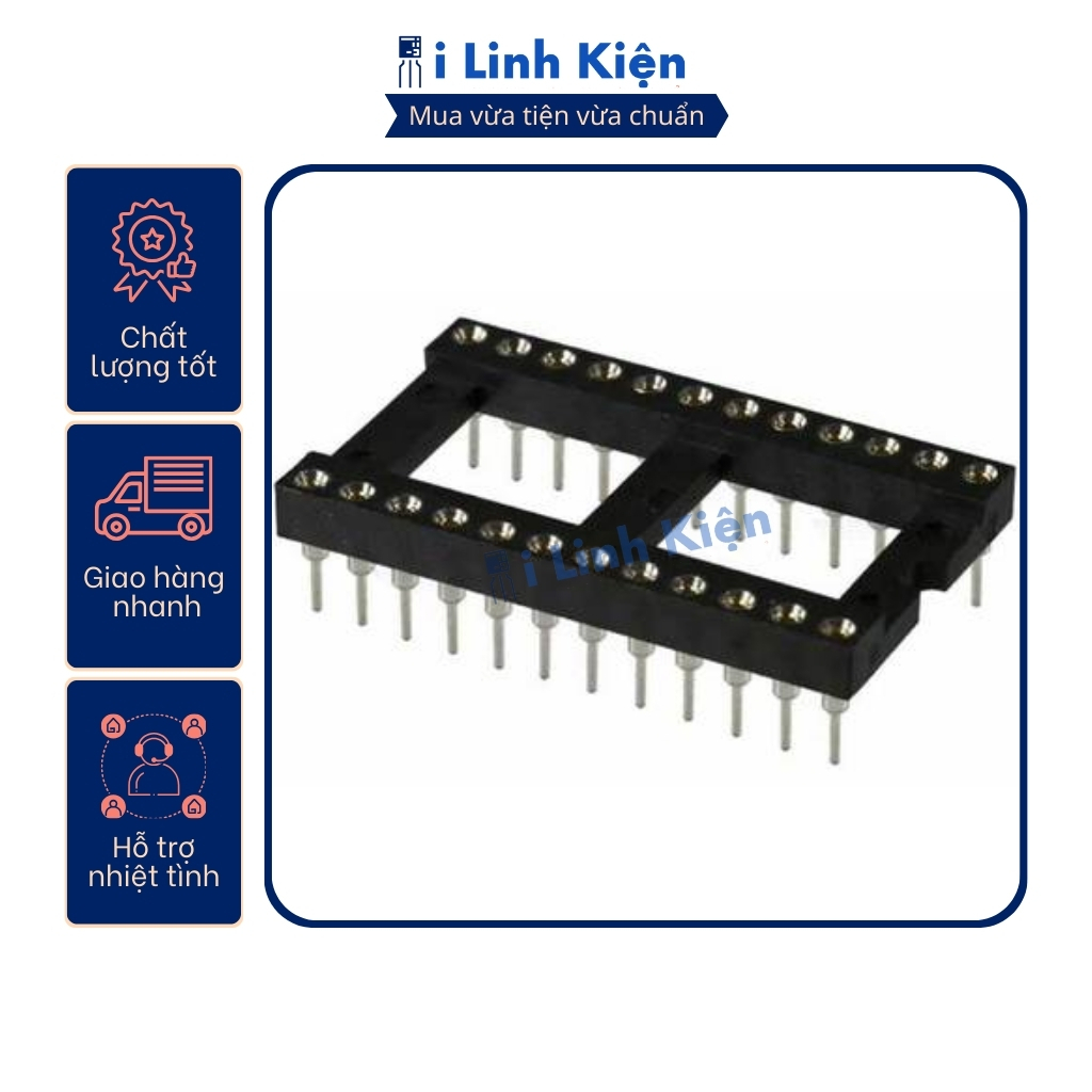 Đế IC 24 chân DIP-24 loại tròn bản nhỏ