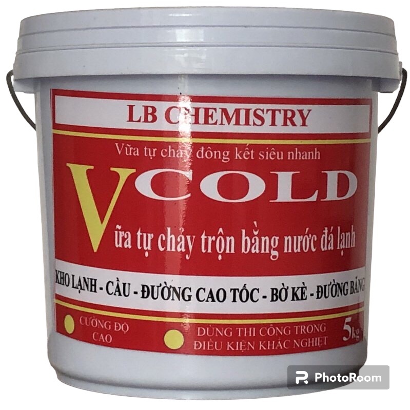 Bê tông đông kết nhanh VCOLD (5kg) - Đông cứng trong 20 phút - Cường độ cao (Mác 800) - Sử dụng ngay sau 6 giờ thi công