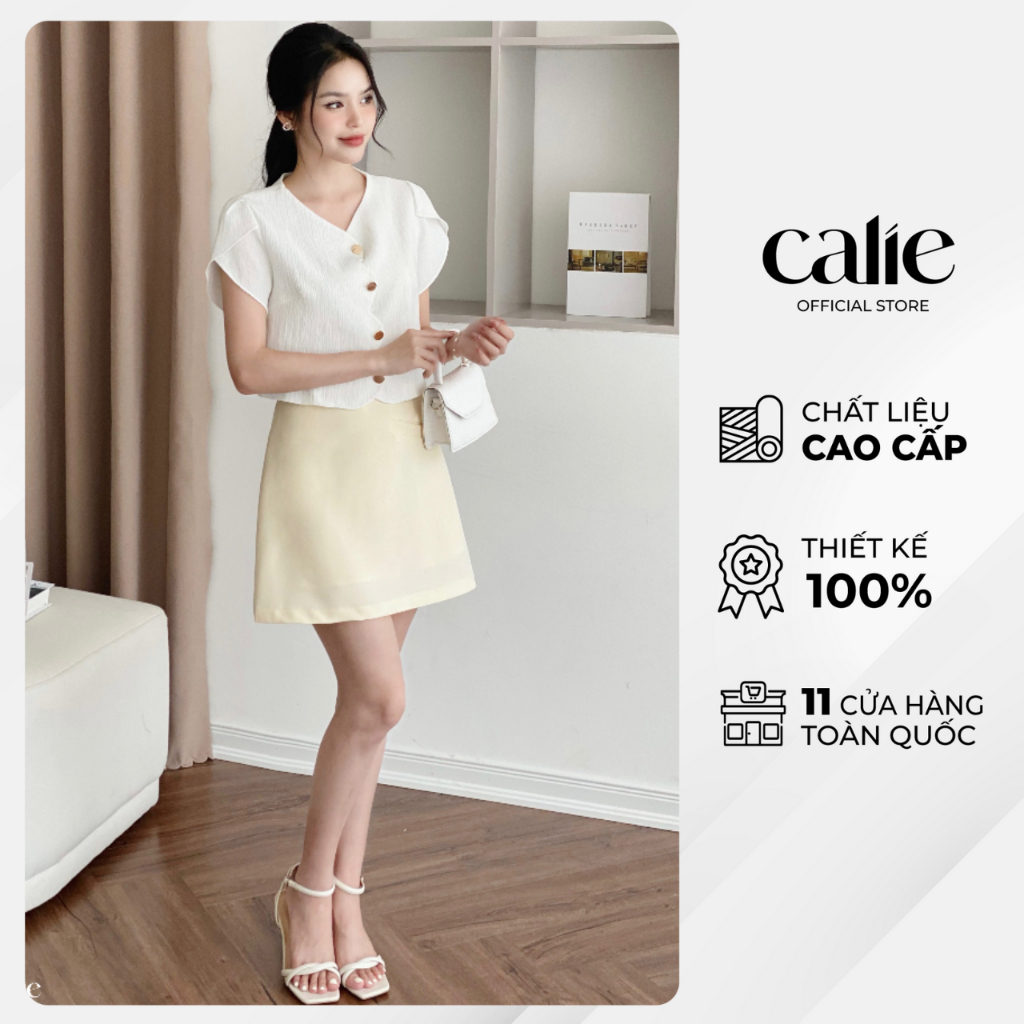 Chân váy dáng A bổ cơi chéo hai lớp Calie CA074