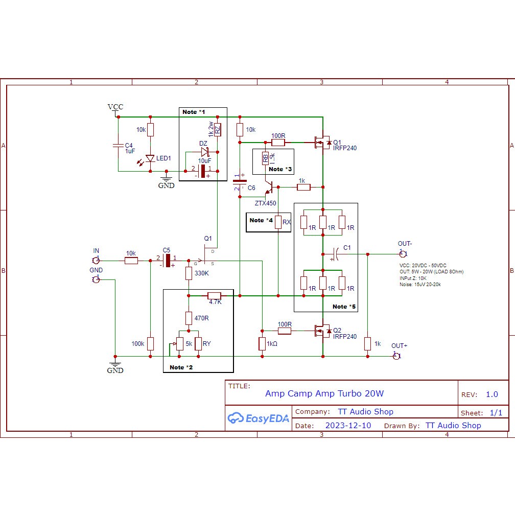 Mạch Class A ACA Turbo 20w