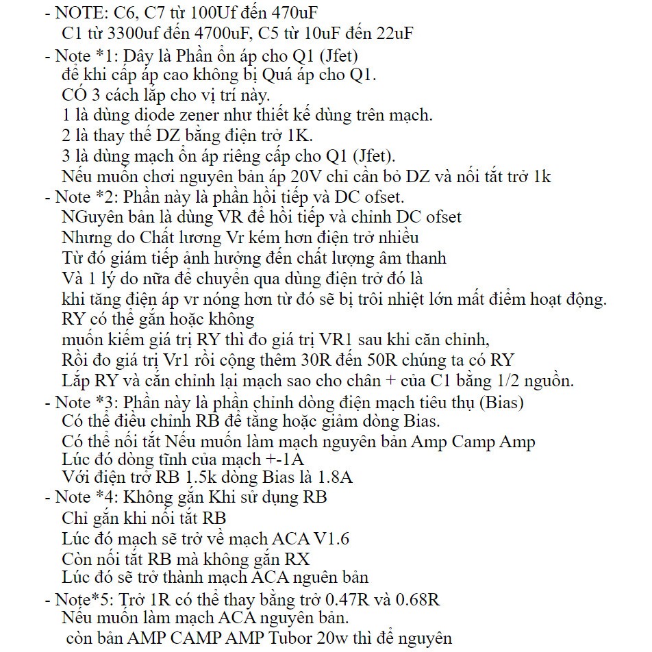 Mạch Class A ACA Turbo 20w