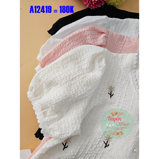 ÁO CROPTOP VIỀN REN THÊU HOA
