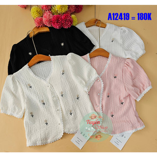 ÁO CROPTOP VIỀN REN THÊU HOA