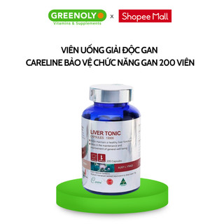 Viên Uống Giải Độc Gan, Hạ Men Gan Liver Tonic Careline Giúp Mát Gan Giải Độc, Bảo Vệ Chức Năng Gan 200 Viên