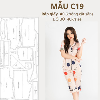 Rập giấy a0 đồ bộ mặc nhà pyjama mã c19