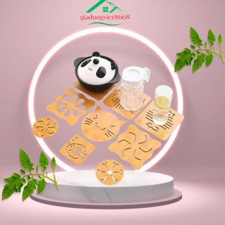 Gỗ lót đáy nồi loại dày- Miếng lót nồi bằng gỗ nhiều hình cao cấp ngẫu nhiên hình (kt 15*15c)