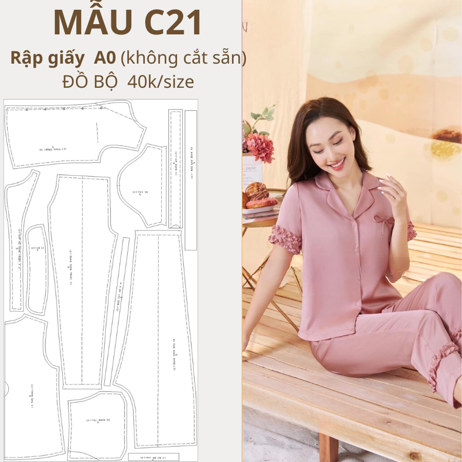 RẬP GIẤY A0 ĐỒ BỘ MẶC NHÀ MÃ C21