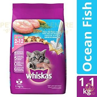 Thức ăn cho mèo con hạt Whiskas - 1,1 kg vị cá biển