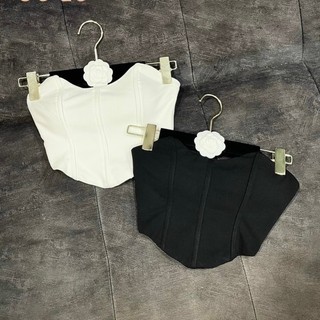 Áo cúp ngực vạt nhọn ôm dáng sang trọng, áo ống croptop có mút ngực