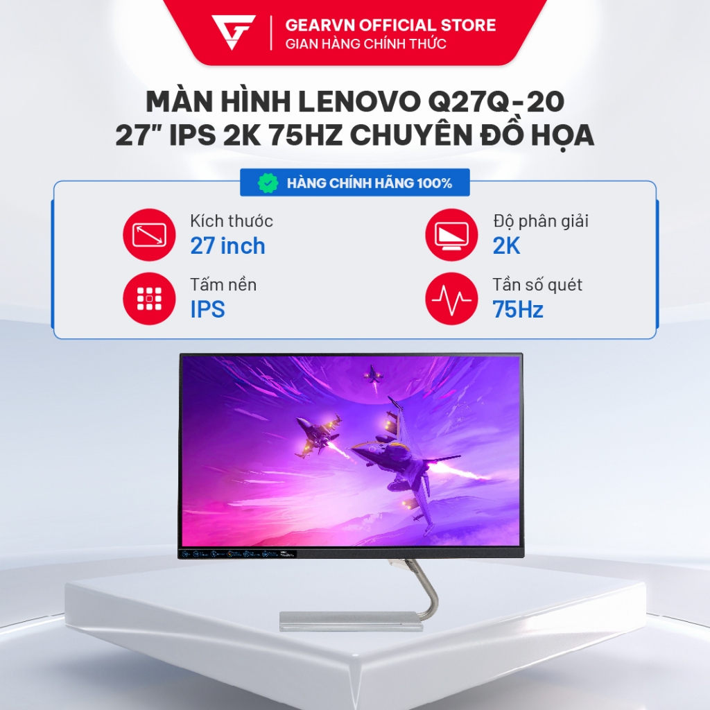 Màn hình Lenovo Q27q-20 27" IPS 2K 75Hz chuyên đồ họa