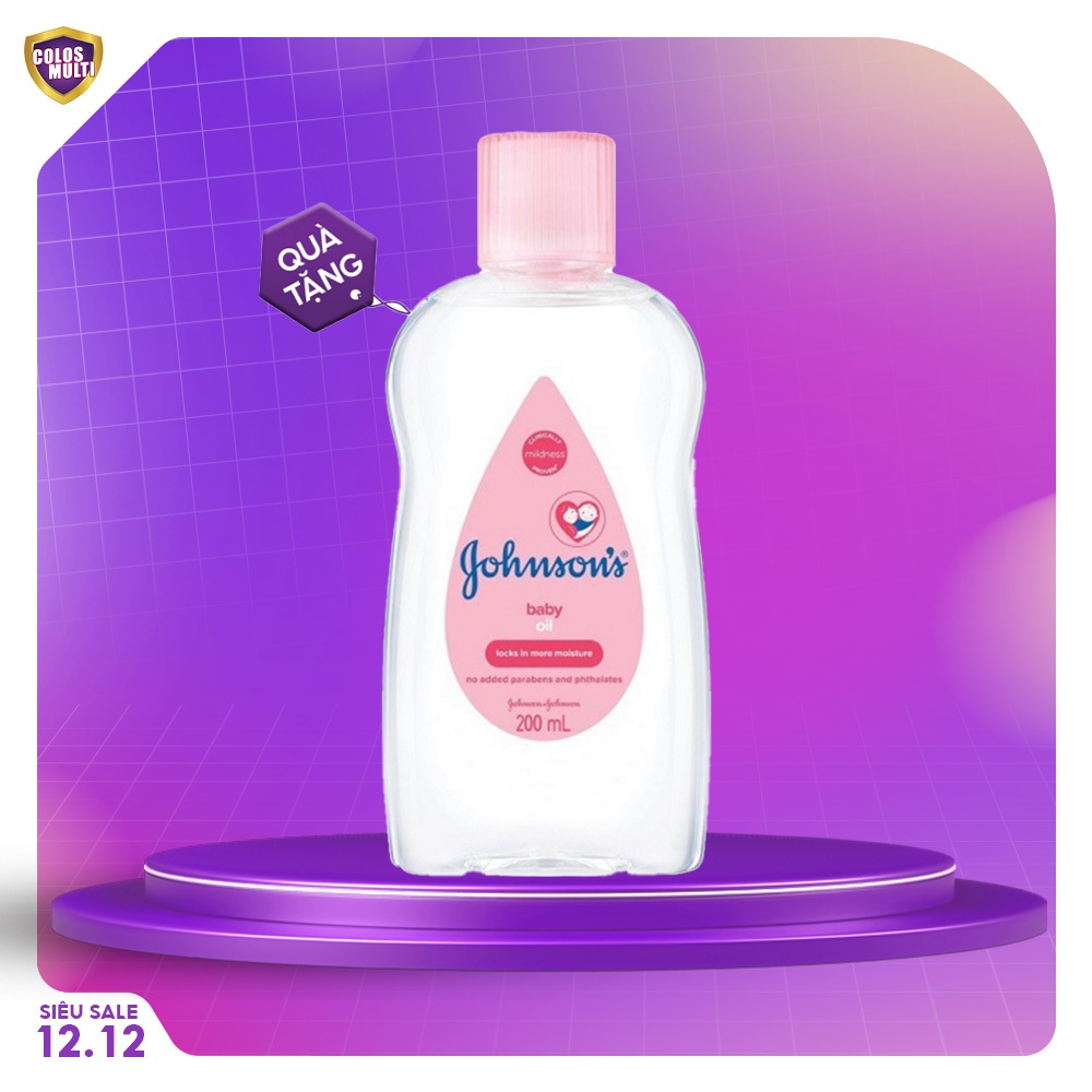 Dầu massage dưỡng ẩm Johnson's baby oil pink 200ml