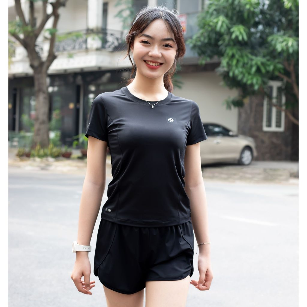 Áo Thun Thể Thao Nữ Phối Lưới Thương Hiệu ZEEMAX Tập Gym Yoga Chạy Bộ Thoáng Mát-A2335