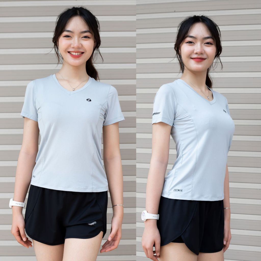 Áo Thể Thao Nữ Zeemax Cổ Tim Vải Lỗ Kim Thoáng Khí Thấm Hút Co Dãn Tập Gym,Yoga,Chạy Bộ Nhiều Màu-A2302