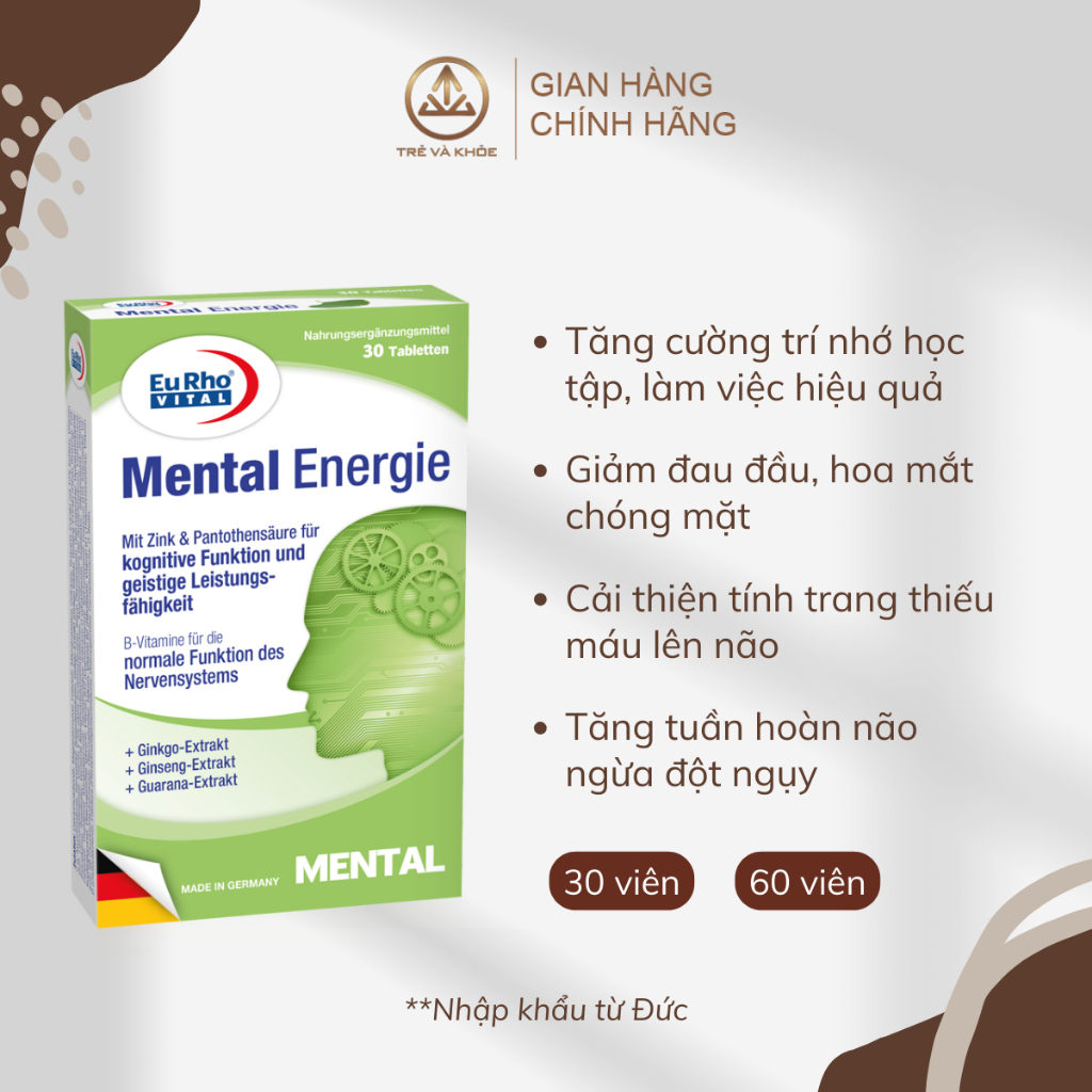 Viên uống bổ não EuRho Vital Mental Energie